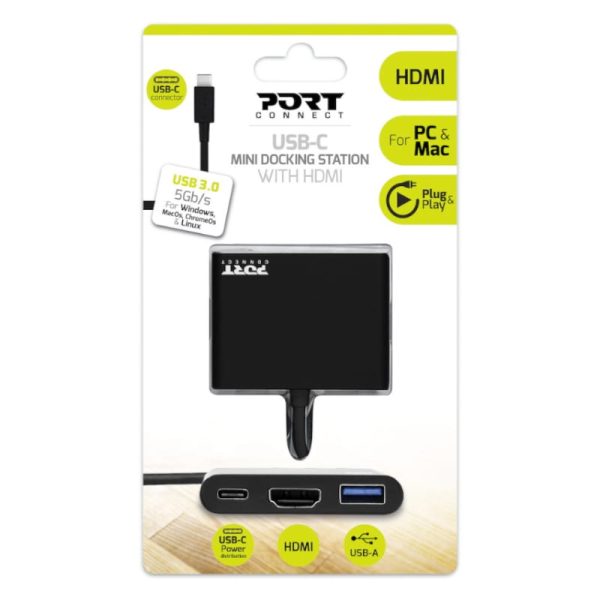 Port USB Type-C to 60W PD Dock Black