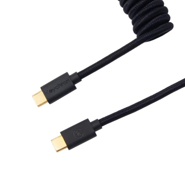 Keychron Coiled Aviator Cable Black Straight