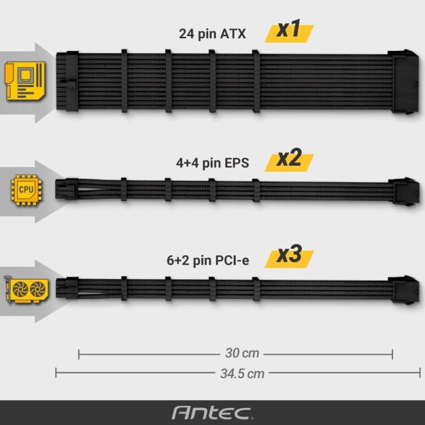 Antec Power Extension Cable Kit Black - Image 3