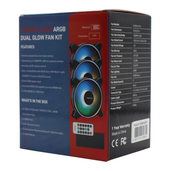 PCBuilder Tempest Chill ARGB Fan Kit - Image 4