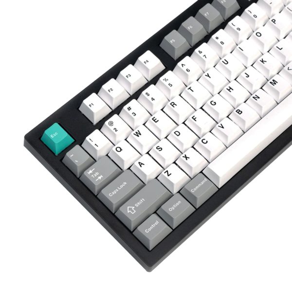 Keychron Cherry Profile Double Shot PBT Full Keycap Set - Grey/White/Mint - Image 2