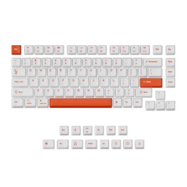 Keychron OEM Dye Sub PBT Orange White