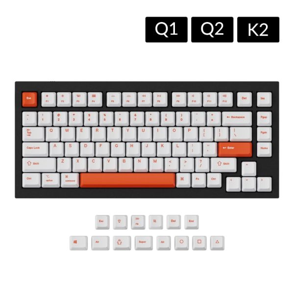 Keychron OEM Dye Sub PBT Orange White - Image 5