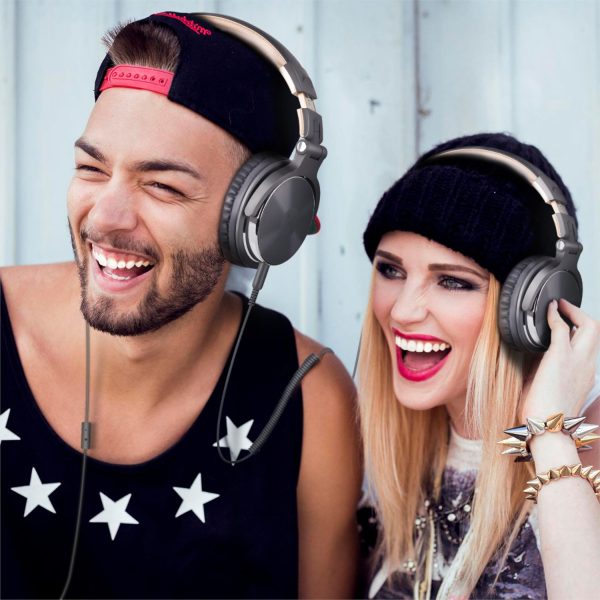 Oneodio Pro 10 Headphones Grey/Gold - Image 4
