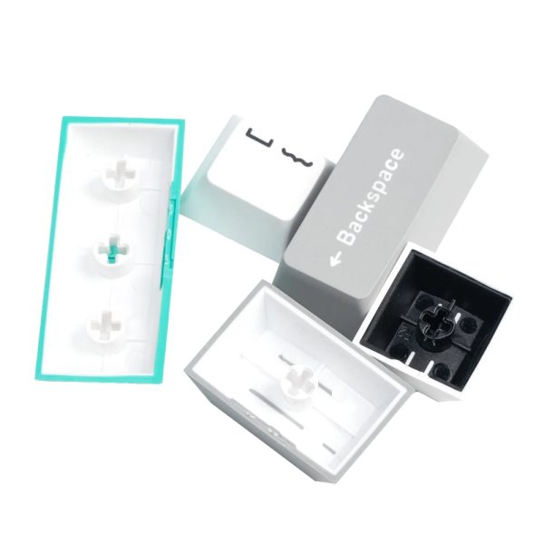 Keychron Cherry Profile Double Shot PBT Full Keycap Set - Grey/White/Mint - Image 5