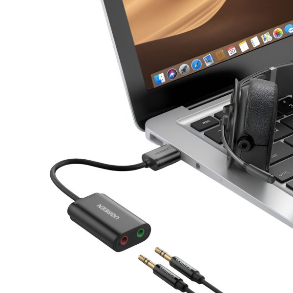 UGREEN USB to 3.5mm External Stereo Sound Adapter - Black - Image 4