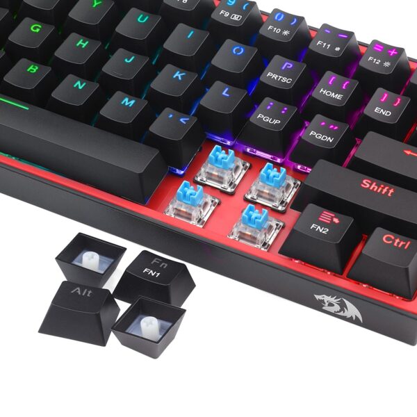 Redragon K617 FIZZ 60% Wired RGB Gaming Keyboard - Black - Image 4