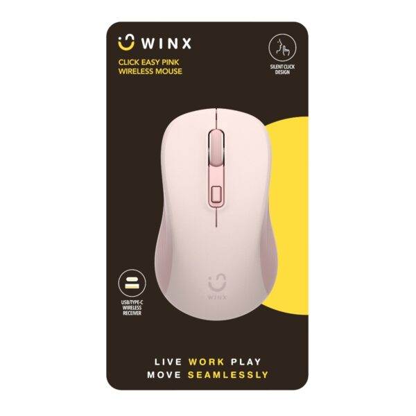 WINX CLICK Easy 1600DPI Wireless Mouse Pink - Image 3