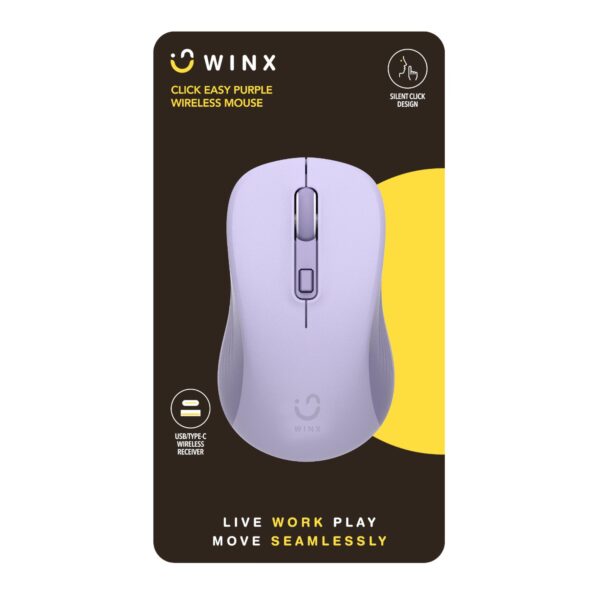 WINX CLICK Easy 1600DPI Wireless Mouse Purple - Image 3