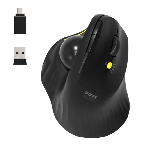 Port Connect Bluetooth Wireless Ergonomic Trackball Mouse - Image 4