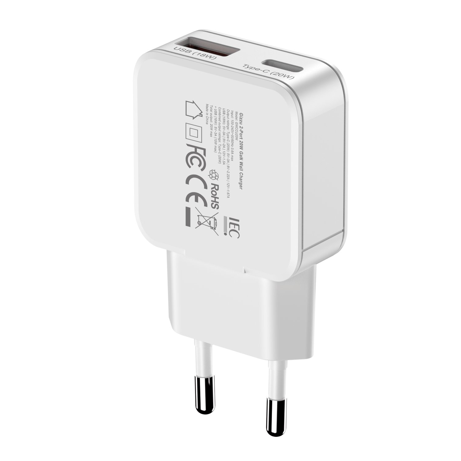 Gizzu 2-Port 20W GaN Wall Charger - Image 4