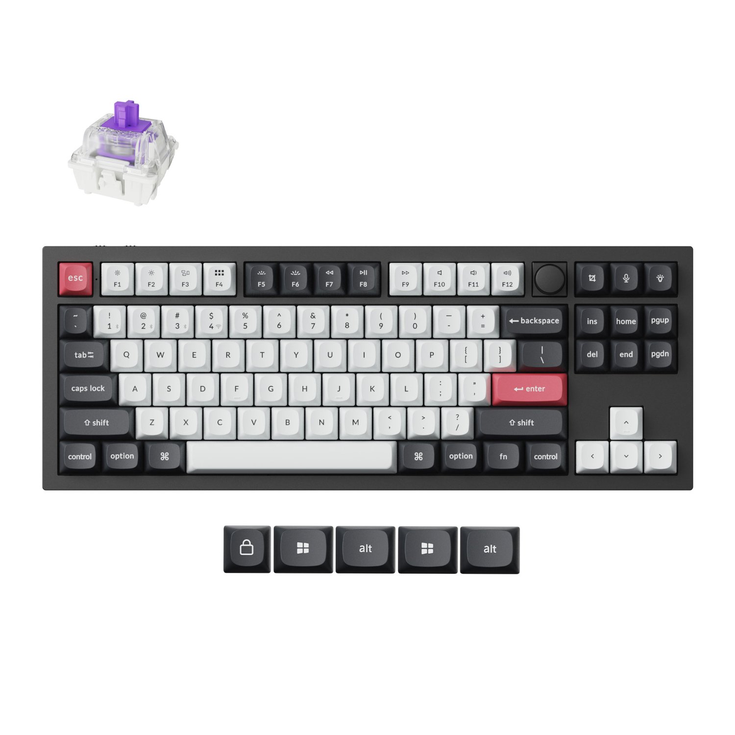 Keychron Q3 HE QMK 80% Wireless Custom Mechanical Keyboard (Nebula Switch) – Carbon Black