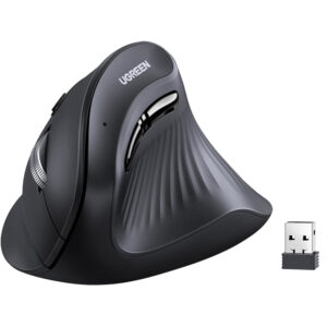 UGreen Multi-Mode Vertical Mouse Bluetooth and 2.4G Wireless–Black