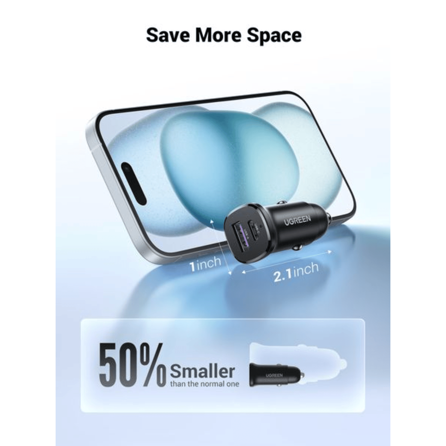 UGREEN Car Charger Fast Charging 30W 2Ports - Image 4